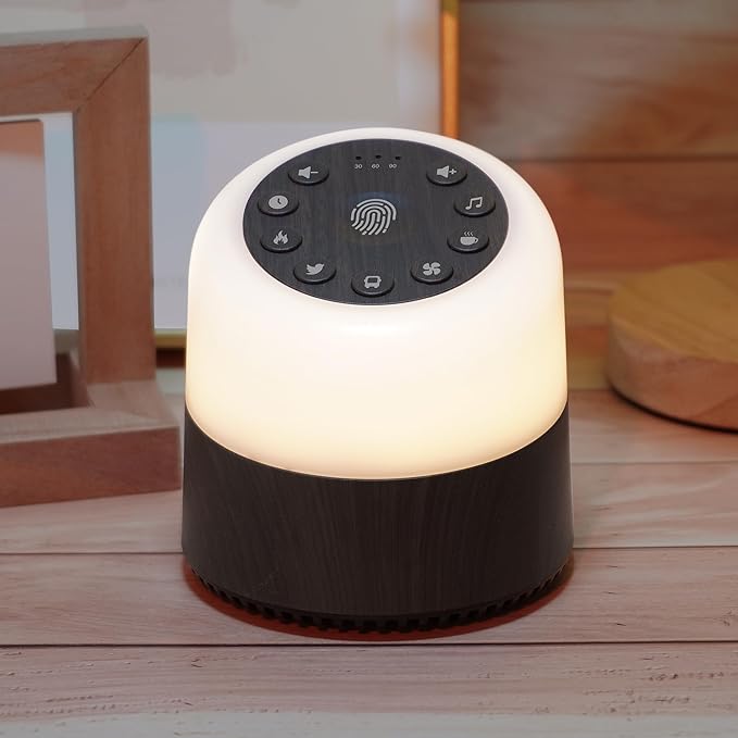 White Noise Machine with 32 Soothing Sounds, 9 Colors Night Lights, Auto-Off Timer, Adjustable Volume, Sleep Sound Machine for Babys, Kids, Adults