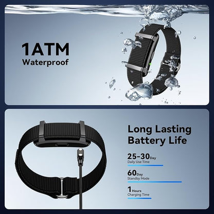Fitness Tracker Smart Bands, Smart Bracelet, 24/7 Wearable Health Activity & Sleep Tracker Wristband with Heart Rate Monitor Naps Blood Oxygen Stress Calorie Steps Counter Pedometer Free APP