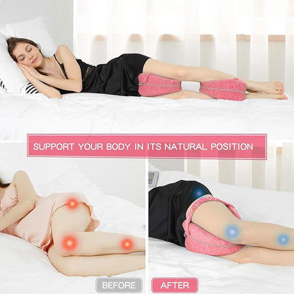 BEAUTRIP Leg Pillow | Ergonomic Side Sleeping Pillows | Memory Foam Knee Pillow with Strap for Side Sleeper | Leg Support Cushion with Removable and Washable Cover