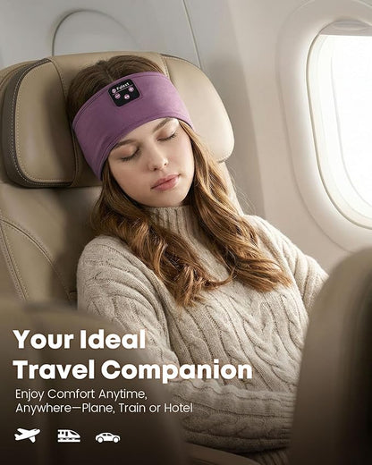 Sleep Headphones Headband for Side Sleepers - Bluetooth Wireless Music Headband with Stereo Speakers, Sweatproof for Sports and Meditation