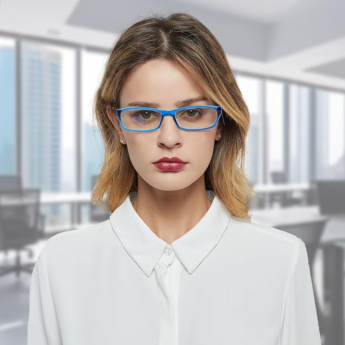VIDEBLA 5 Pack Computer Reading Glasses Men and Women Anti Eyestrain Blue Light Blocking Glasses for Reading (5 Mix-6, 1.50)