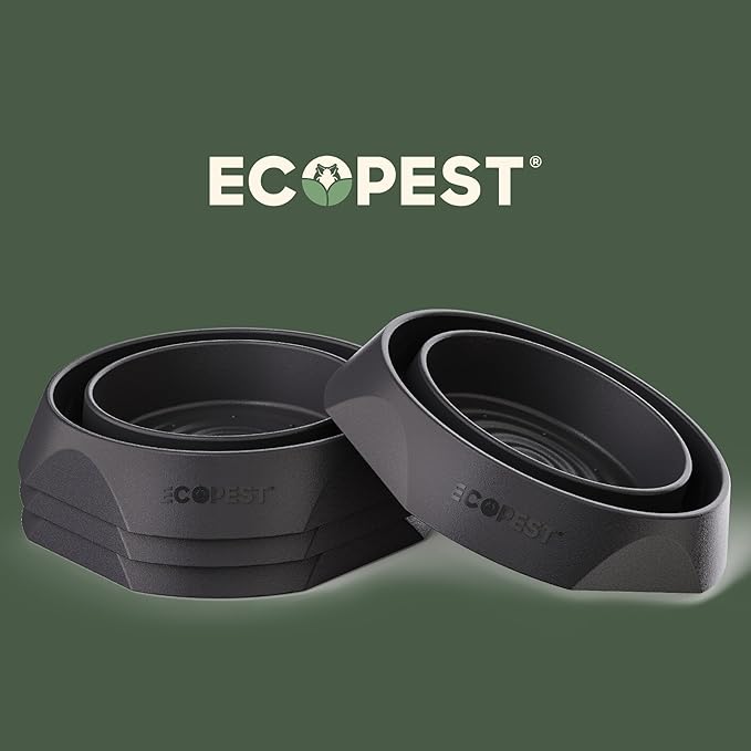 Bed Bug Interceptors – 4 Pack | Bed Bug Blocker (Pro) Interceptor Traps | Insect Trap, Monitor, and Detector for Bed Legs (Black)
