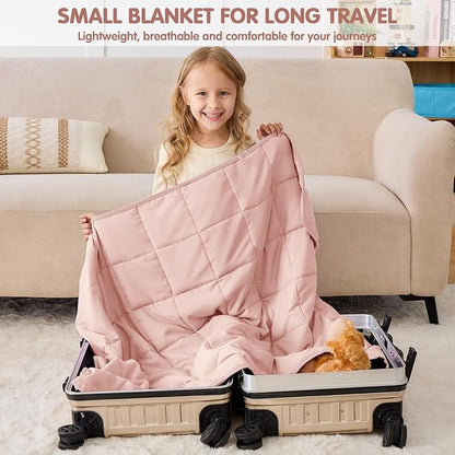 yescool Pink Weighted Blanket 5 Pounds Cooling Weighted Lap Blanket, Heavy Blanket for Sleeping, Weighted Throw Blanket Gift for 40-60lbs, 36"x48"