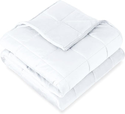 Bare Home Weighted Blanket King Size 25lb (80" x 87") for Adults - Minky Fleece - Premium Heavy Blanket Nontoxic Glass Beads (White, 80"x87")