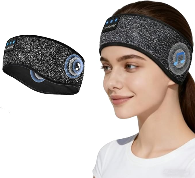 LC-dolida Sleep Headphones Bluetooth 5.4 Headband, Sports Wireless Earphones with Ultra-Thin HD Stereo Speaker Sweat Resistant Earbuds Sleeping Headphone for Workout Running Cool Gadgets Unique Gifts