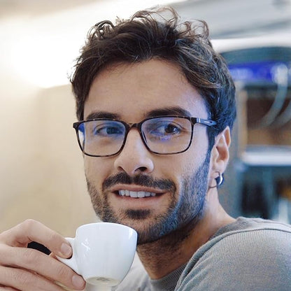 BLUEMOKY Blue Light Reading Glasses for Men，Sport Square Frame Readers, Anti Glare Computer Glasses