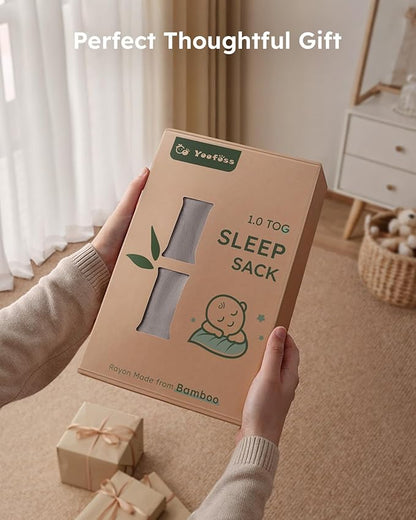 Yoofoss Rayon Made from Bamboo Baby Sleep Sack 18-24 Months 1.0 Tog Baby Wearable Blanket, Super Soft Infant Toddler Sleeping Sack 2-Way Zipper