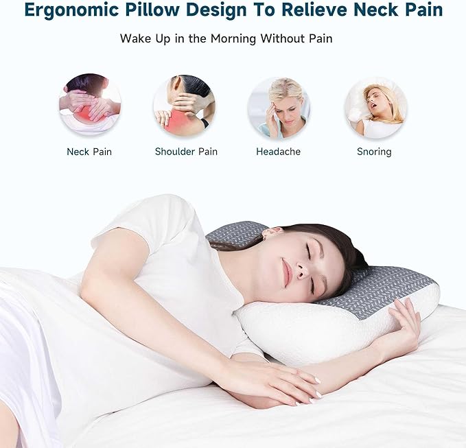 Pillow for Sleep Apnea Orthopedic Deep Sleep Pillow, Pro Ease Sleep Apnea Pillow, Ergonomic Pillow for Neck and Shoulder, Pillow for Side, Back, Stomach Sleepers