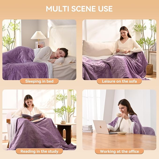 Heated Blanket Electric Blanket Full 72"x84" Heating Blanket with 9 Heating Levels 10 Timer Modes Auto-Off Fast Heating Overheat Protection ETL Certified Machine Washable Gift