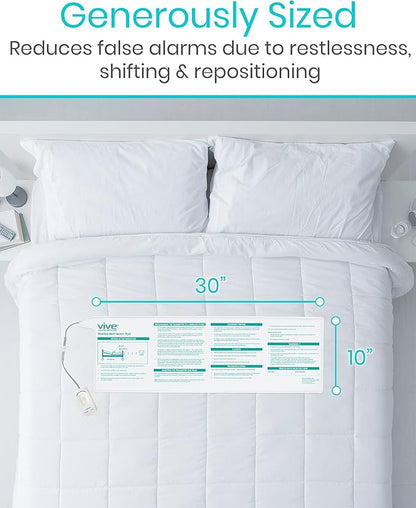Vive Wireless Bed Alarm - Motion Sensor Kit for Elderly Dementia Patients - Weight Movement Pressure Pad Detector - Automatic Health Alert System for Mat Elderly