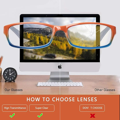 Kerecsen Computer Reading Glasses for Women Blue Light Blocking Glasses for Reading Fashion Pattern Print Eyeglasses for Womens(Mix Color -5, 1.50)