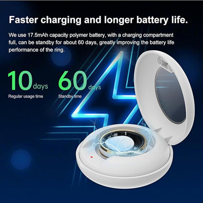 Smart Ring Health Tracker - Fitness Sleep Heart Rate Blood Oxygen Tracker Smart Ring for Men and Women,IP68 Waterproof Level Bluetooth Fitness Tracker Rings - Free APP