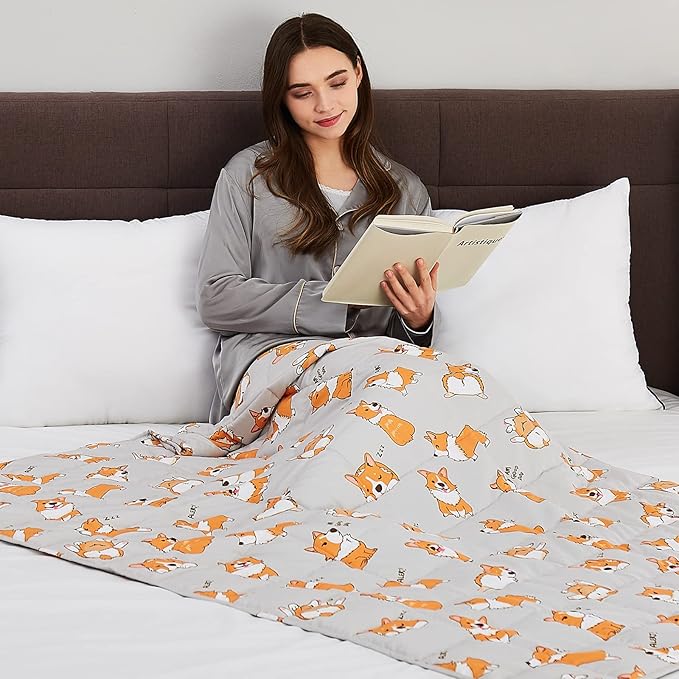 CuteKing Weighted Blanket for Adults: Weighted Blanket with Premium Glass Beads - Breathable Heavy Blanket for Comfort Sleep - Thick Blanket for Adult All Season(20lbs, 60"x80", CuteDog)