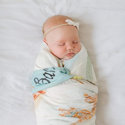 Loulou Lollipop Soft Baby Swaddle Blanket Muslin Wrap Receiving Blanket for Newborn to Toddler Girl and Boy, Large 47” by 47” - City - NYC…