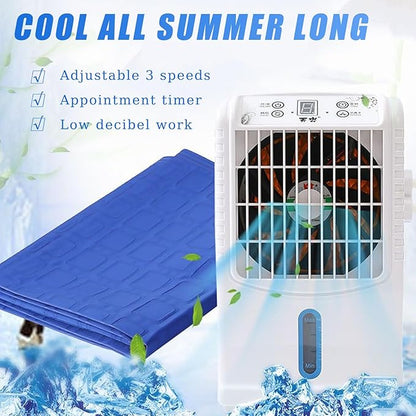 Summer Water Cooling Mattress Pad, Bed Cooling System with Air Conditioner and Remote Control, Keeps Sleepers Cool, PVC Sleeping Ice Pad for Bed & Sofa,160×140cm