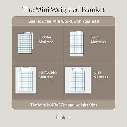 Baloo Weighted Blanket for Kids and Adults (Indigo - 9lbs 40"x60" - Mini Size) | Cooling & 100% Cotton Material | Machine Washable & Dryer Safe | with Glass Microbead Fill