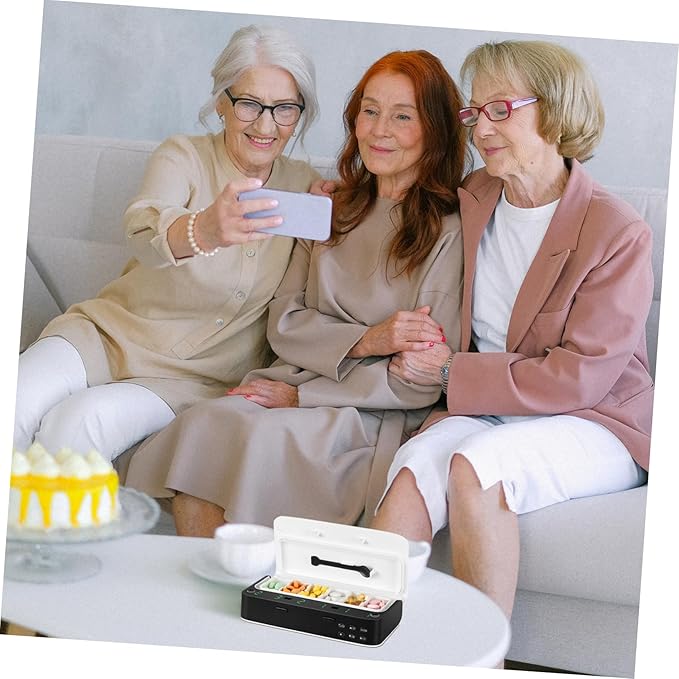 NOLITOY Smart Pill Organizer Alarm Reminder for Seniors Portable Medication Storage Clock Function for Elderly Care and Management