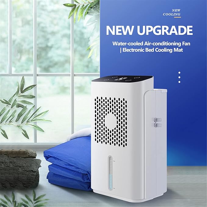 Bedroom Fans and Cooling Mat for Human Air Conditioning Quiet Bedroom Timing Electric Bed Blanket Water Cooler Pad Sleeping System Mattress, Single 160*70CM