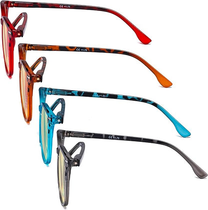 Eyekepper Ladies Reading Glasses - 4 Pack Large Square Readers for Women