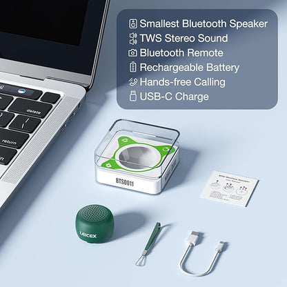 Portable Bluetooth Speakers, Mini Cute Small Pillow Wireless Speakers with Bluetooth 5.0 Perfect for Travel Outdoor Sound (Green)