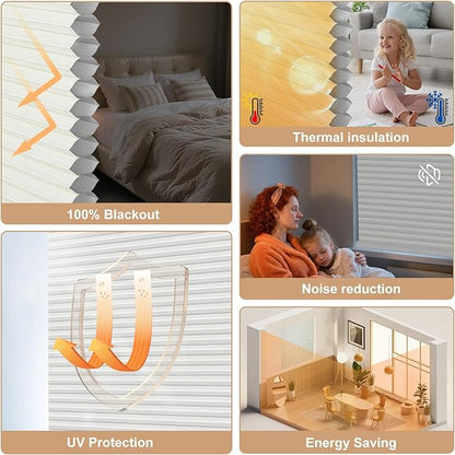 Smart Custom Motorized Cellular Shades – Remote & App Controlled Electric Window Blinds, Automated Blackout Honeycomb Blinds for Home, Alexa Google Siri Compatible – Made to Order (22”-112” W)