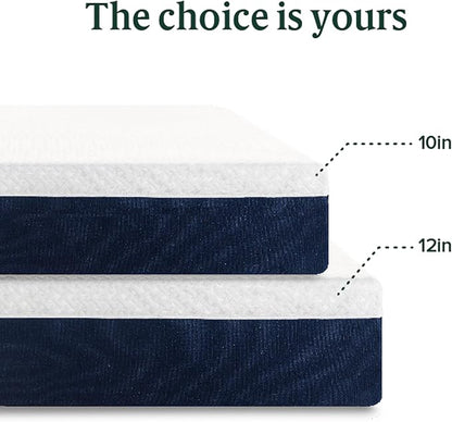 Zinus 12 Inch Queen Cooling Comfort Hybrid Mattress [New Version], Fiberglass Free, Medium Firm Feel, Motion Isolation, Certified Safe Foams & Fabric