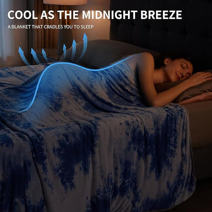 Guohaoi Cooling Throw Blanket for Hot Sleepers,Decortive Tie Dye,Arc-Chill Q-Max >0.5Cool Fiber,100% Oeko-Tex Certified,Lightweight Summer Cool Blanket for Ultra Cold Breathable,Keep Cool,50''x70''