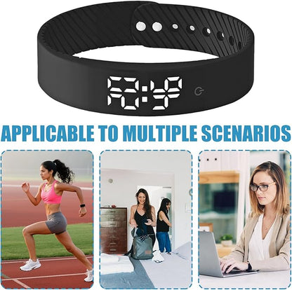 Wrist Alarm Clock,Smart Vibrating Clock Wristband | Pill Reminder with 3 Alarms | for Kids Adults Men Women Teens Elderly Bed Bedroom Travel Dorm Fitness Medication