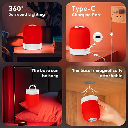 Red Light Therapy Sleep,Reds Nightlight with 670nm Wavelength Aid to Support Deep Relaxation,Touch Remote Control Red Light for Sleep Lamp Backed by Science for Adults & Kids Bedrooms