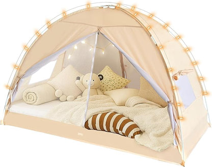 LEEDOR® Bed Tent Dream Tents Bed Canopy Shelter Cabin Indoor Privacy Warm Breathable Pop Up Twin/Full/Queen for Kids and Adult Patent Pending(Mattress Not Included)