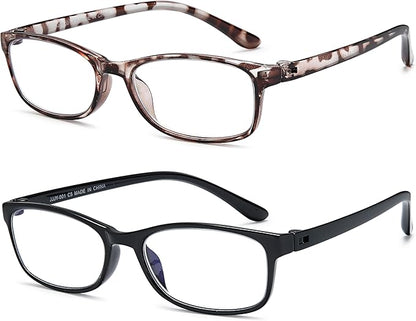 EYEURL Reading Glasses Womens Blue Light Blocking - 2 Pack Lightweight Computer Readers +1.0 Glare Blocking Ladies Eyeglass