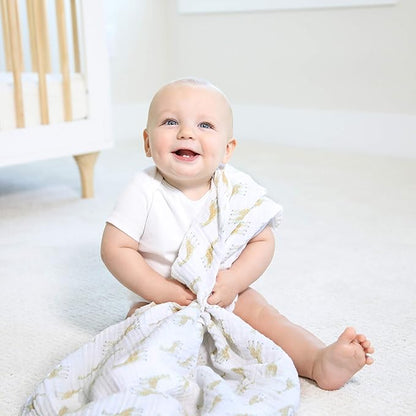 aden + anais Swaddle Blanket, Boutique Muslin Blankets for Girls & Boys, Baby Receiving Swaddles, Ideal Newborn & Infant Swaddling Set, Perfect Shower Gifts, 4 Pack, Natural History