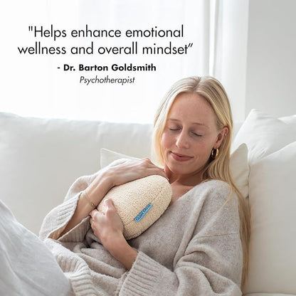 Quiet Mind Weighted Pillow for Adults 12 Lbs - Get Better Sleep - Sustainably Made and Chemical Free - Machine Washable (Large, Cashew)