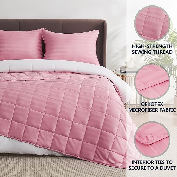 Weighted Blanket King Size (88"x104" 25lbs),Ultra Soft and Cozy Cooling Weighted Blanket King Size for Adult,Heavy Blanket with Machine Washable Soft Blanket, Pink