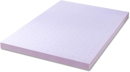 Mellow 4 Inch Ventilated Memory Foam Mattress Topper, Soothing Lavender Infusion, CertiPUR-US Certified, Twin XL