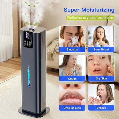 Smart Humidifiers Large Room Bedroom Home, 2.11Gal(8L) Quiet Top Fill Cool Mist Humidifier, Smart App & Remote Control, 3 Speed Humidifier with 360° Nozzle, Humidity Setting for Baby Office(Blue)