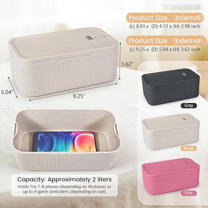 Small Lock Box,Lockable Storage Box with Combination Code for Medication Safe, Medicine Lock Box for Pills/First Aid Kits/Food/Snack Phone Jail,Locked Container for Home/Fridge/Office/School (Beige)