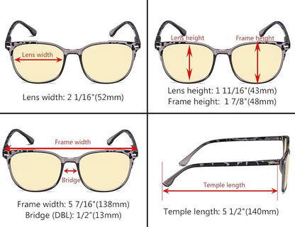 Eyekepper Ladies Reading Glasses - 4 Pack Large Square Readers for Women