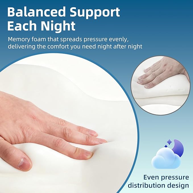 Knee Pillow for Side Sleepers, Memory Foam, Bolster Between Legs, Hip,Side Leg Support, Comfortable Positioning Elevation Pillow for Adults, Wider Contact Ergonomic Design