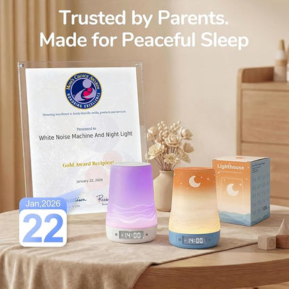 Mewaii White Noise Sound Machine Baby & Adult with Night Light | AI Cry Detection, App Remote Control, 100 Soothing Sounds, Sleep Routine Builder, 360° RGB Kids Nursery Baby Essentials Shower Gift