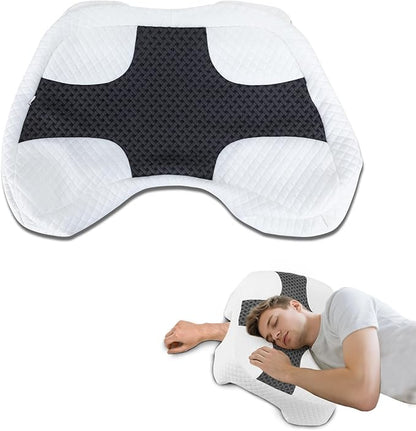 Pillowcase for 7.1 inch Height Side Sleeper Pillow with Arm Hole, Breathable Skin-Friendly Fabric, Machine Washable, Pillow Core Not Included