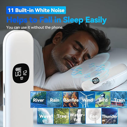Bone Conduction Pillow Speaker | Under Pillow Bluetooth Speaker for Sleeping | Private Sleep Speaker with 11 White Noises & TF Card Slot – Ideal for Late-Night Scrolling Without Disturbing Partner