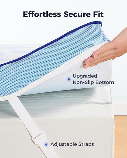 PERLECARE Firm Mattress Topper Twin- 3 Inch Memory Foam Bed Topper for Pressure Relief, Mattress Pad with Cooling Bamboo Cover, Removable & Washable, CertiPUR-US & Oeko-Tex Certified