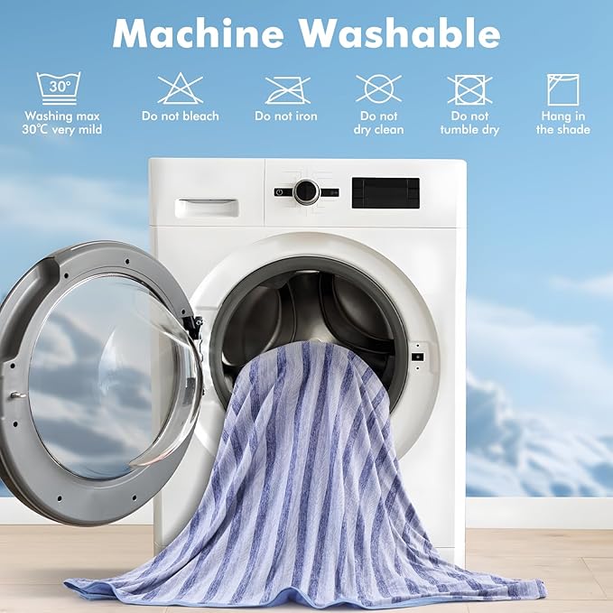 Marchpower Cooling Blanket for Hot Sleepers King Size, Double Sided Arc-Chill Cooling Fabric Q-Max>0.5, Cooling Blanekt for Hot Flashes and Night Sweats, Cool Blanekt Cold Blanket for Summer Blue