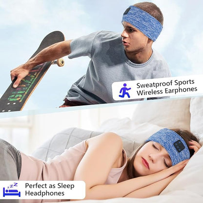 Aurya Sleep Headphones Sports Wireless Bluetooth Headband for Side Sleeper, Bluetooth 5.4, with Ultra-Thin HD Stereo Speaker, Sleeping Headphone for Women Men Running Yoga Workout