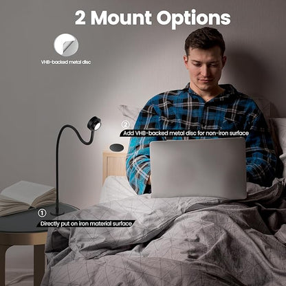 Flexible Reading Light,Book Light,Desk Lamp,Magnetic Base,3 Color Dimmable LED for Bed Reading, Working, Studying, Crafting, Book Lovers Gifts, CRI95+ USB-C Adapter Included