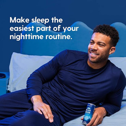 Blue Bear Melatonin Sleep Drink, Sleep Tea for Bedtime Support, White Peach Tea with Melatonin (5mg), Lavender, Ashwagandha, Chamomile, GABA, L-Theanine, Caffeine-Free, Zero Sugar, 8.4 Fl Oz 12-Pack