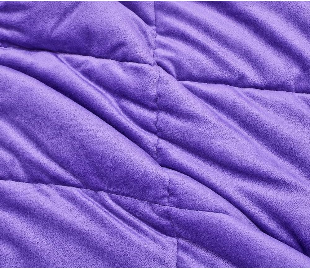 TONGDADA Minky Weighted Blanket | 60''x80'',15lbs | Cozy and Soft Minky Weighted Throw Blanket | Luxury Velvet with Premium Glass Beads | Violet Minky