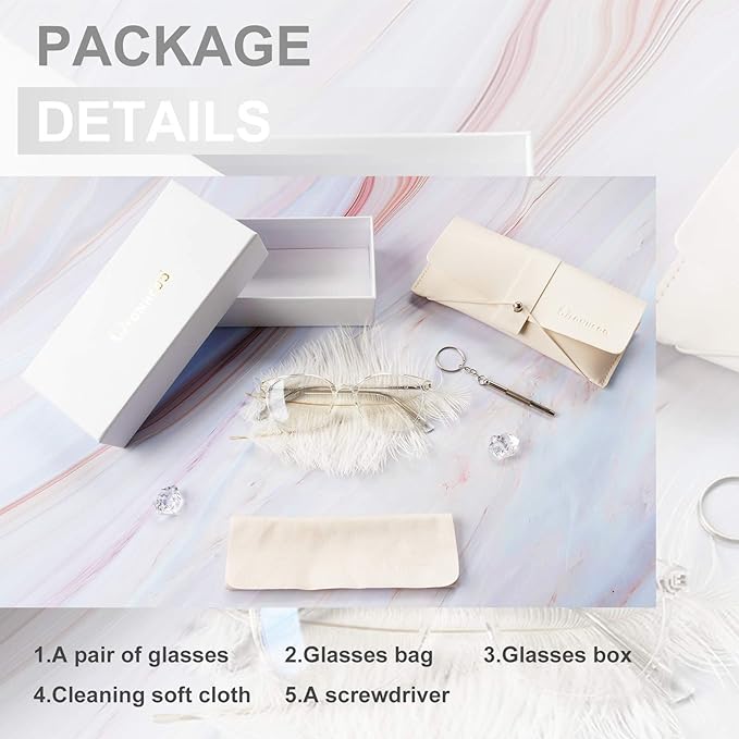 FONHCOO Blue Light Blocking Glasses Women Men,Computer Eyeglasses,Fashion Gaming Eyewear with Anti Eyestrain Headaches & UV Glare Crystal