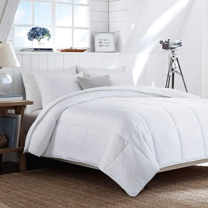 HOMBYS Lightweight Cooling Comforter Super King Size,100% Viscose Derived from Bamboo Shell Down Alternative Duvet Insert,White Soft All Season Comforter for Hot Sleepers,8 Corner Tabs